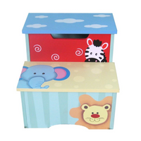 Joseph Boys Blue Animal Step Stool Blue Mdf