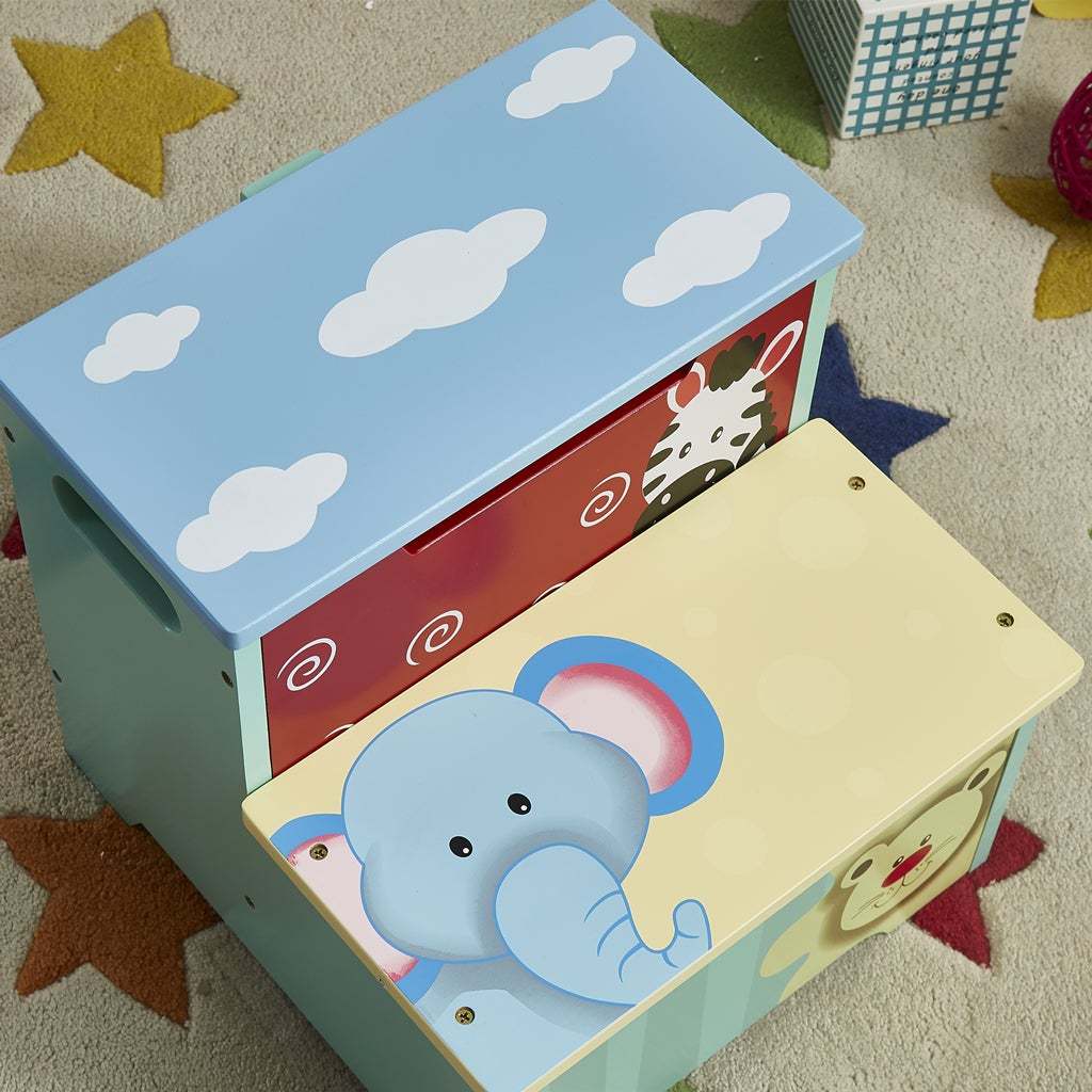 Joseph Boys Blue Animal Step Stool Blue Mdf