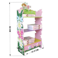 Olivia The Fairy Girls Hand Painted 3 Tier Flower Bookcase With Drawers Pink Mdf