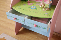 Olivia The Fairy Girls Dressing Table With Chair Pink Mdf