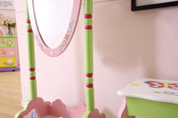 Olivia The Fairy Girls Wooden Standing Mirror Pink Mdf