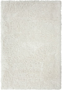 White Area Shag Rug 5X8 White Polyester