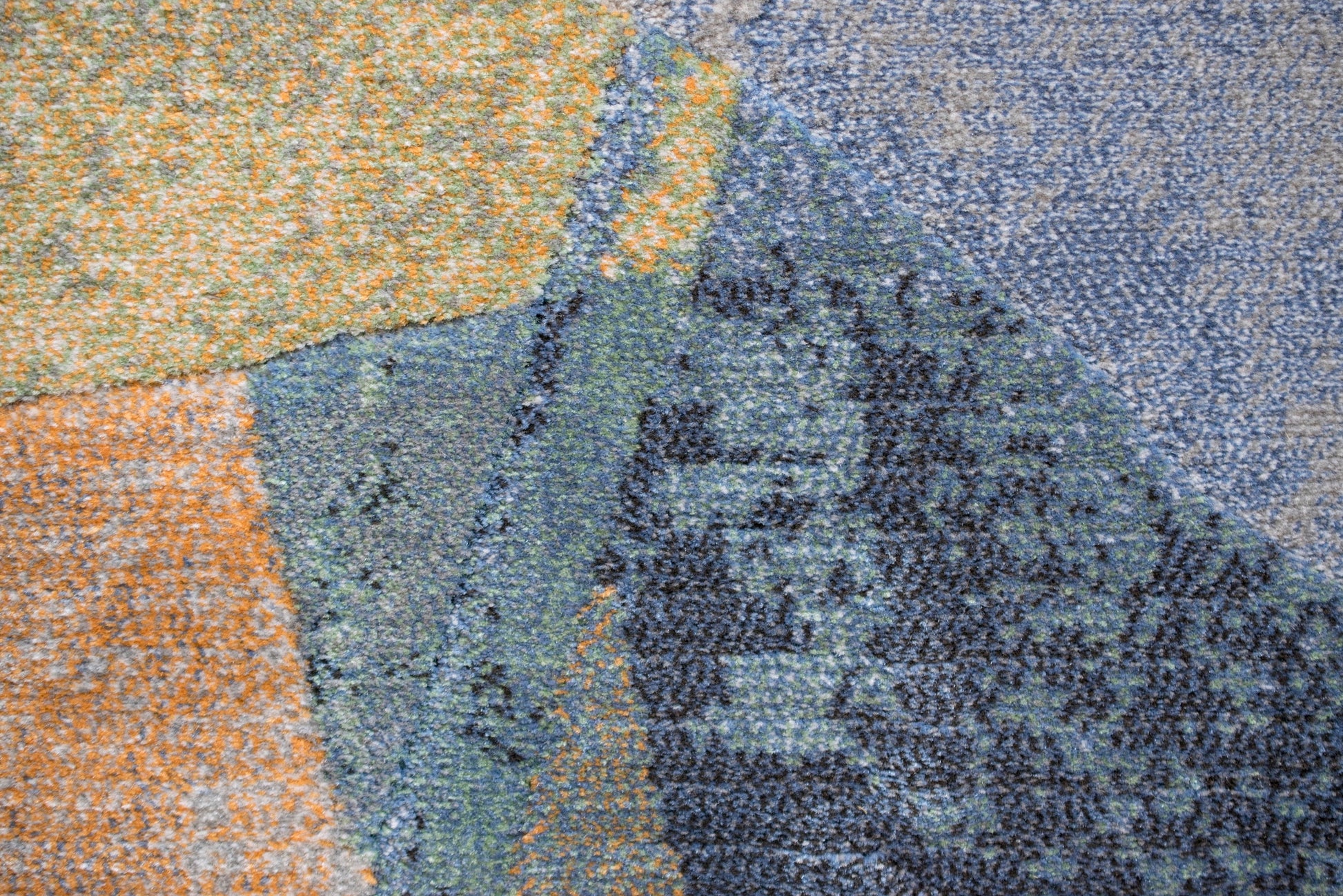 Essentials Abstract Orange, Sage, Blue, Gray, Ivory And Mauve Olefin Area Rug 8X10 Orange Polypropylene