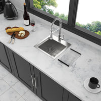 15 Inch Drop in Kitchen Sink 15 "x 15" Kitchen Sink brushed nickel-stainless steel