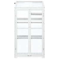 62Inch Height Wood Large Greenhouse Balcony Portable Cold Frame With Wheels And Adjustable Shelves For Outdoor Indoor Use, White White Garden & Outdoor Casual Wood Solid Wood