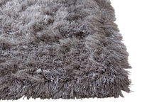 Shag Grey Area Rug 8X10 Grey Polyester