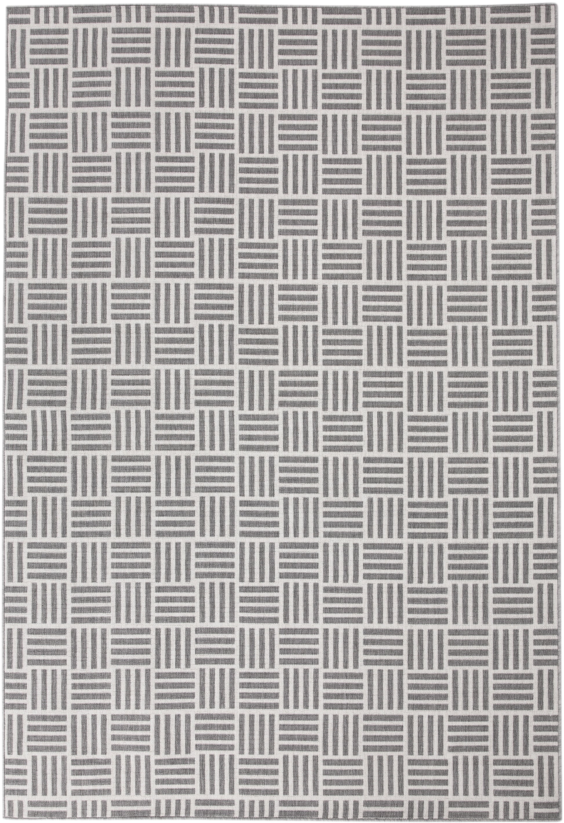 Nantucket White And Gray Polypropylene Indoor Outdoor Area Rug 5X8 White Polypropylene