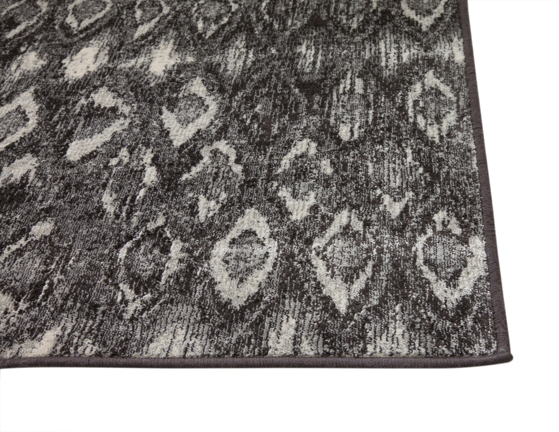 Mabel Charcoal, Grey, And Ivory Area Rug 5X8 Charcoal Grey Viscose