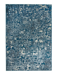 Axel Blue And Ivory Area Rug 5X8 Blue Chenille