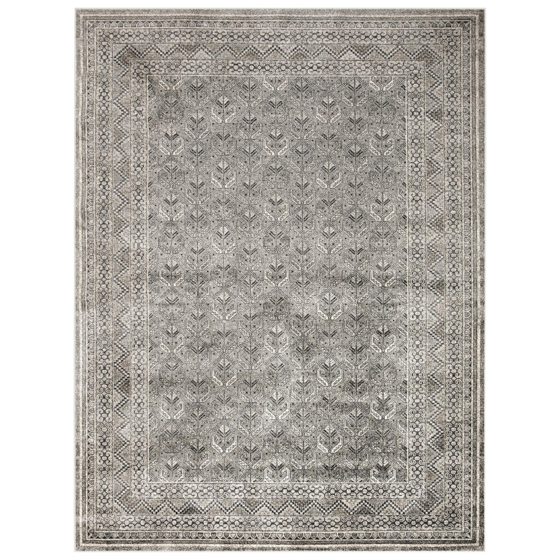 Galion Charcoal Grey Ivory Area Rug 5X8 Charcoal Grey Viscose