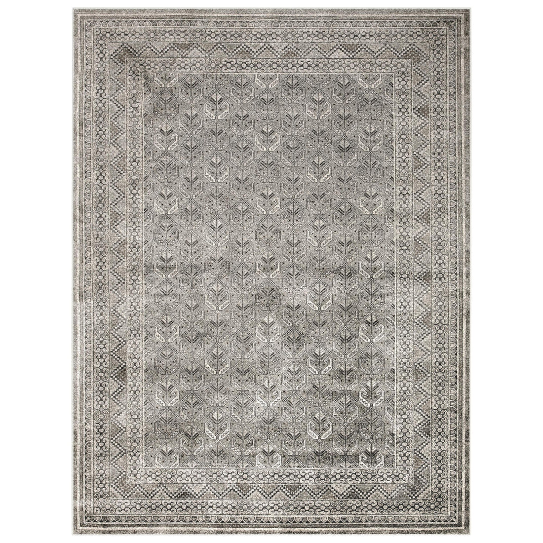 Galion Charcoal Grey Ivory Area Rug 8X10 Charcoal Grey Viscose