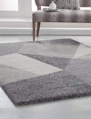 Elisa Charcoal Grey Ivory Area Rug 8X10 Dark Gray Olefin