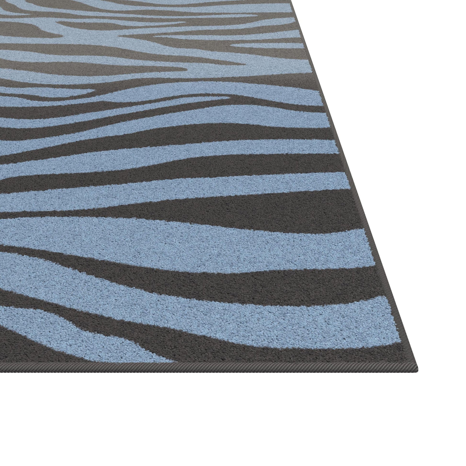 Tabora Blue And Black Viscose Area Rug 8X10 Blue Viscose