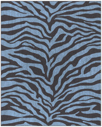 Tabora Blue And Black Viscose Area Rug 5X8 Blue Viscose