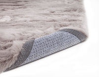 Silver Faux Fur Area Rug 5X8 Silver Acrylic