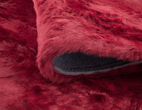 Ruby Faux Fur Area Rug 5X8 Red Acrylic