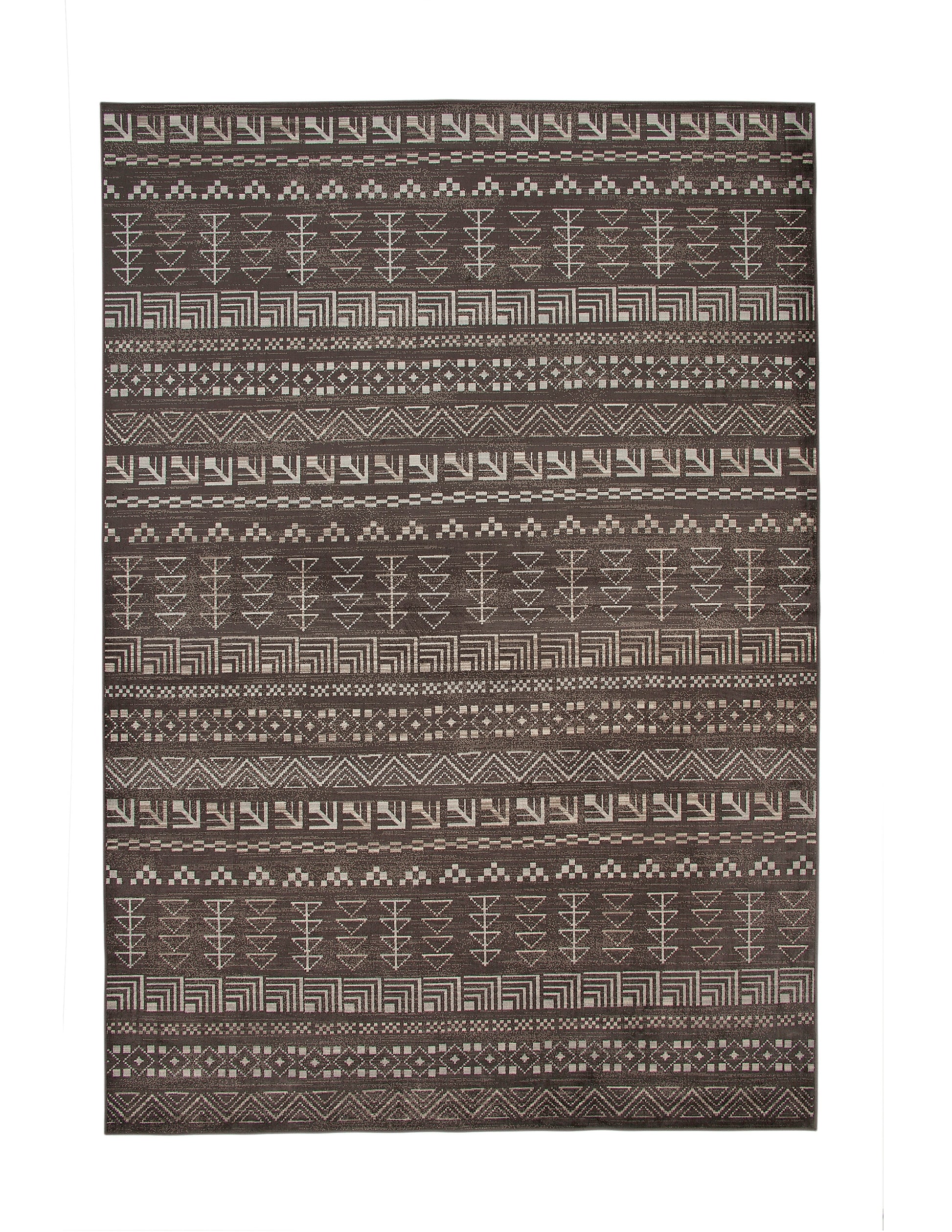 Ambbrown, Natural And Ivory Area Rug 5X8 Brown Viscose