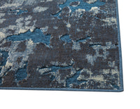 Axel Blue And Ivory Area Rug 5X8 Blue Chenille