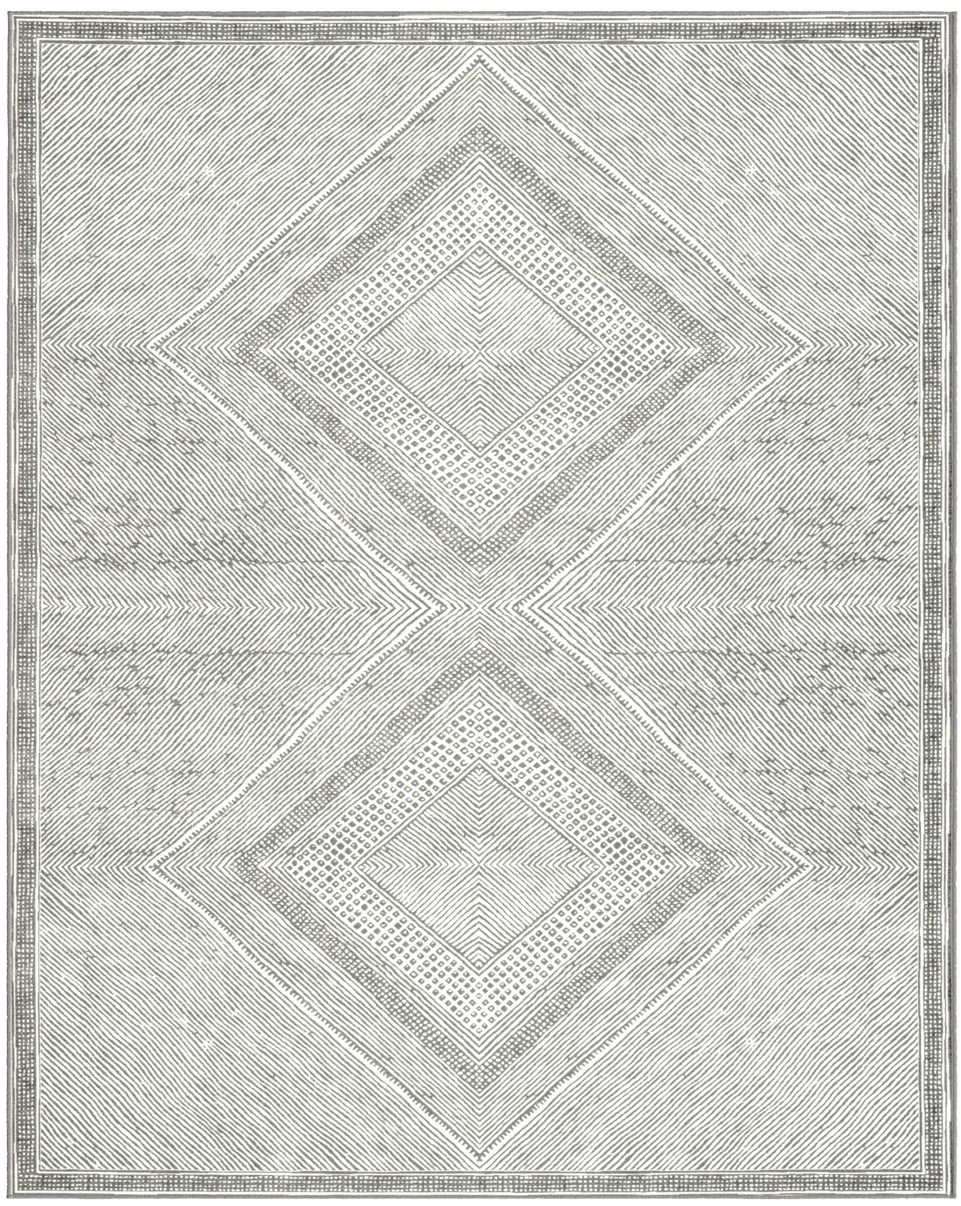 Benzara Gray Viscose Area Rug 8X10 Gray Viscose