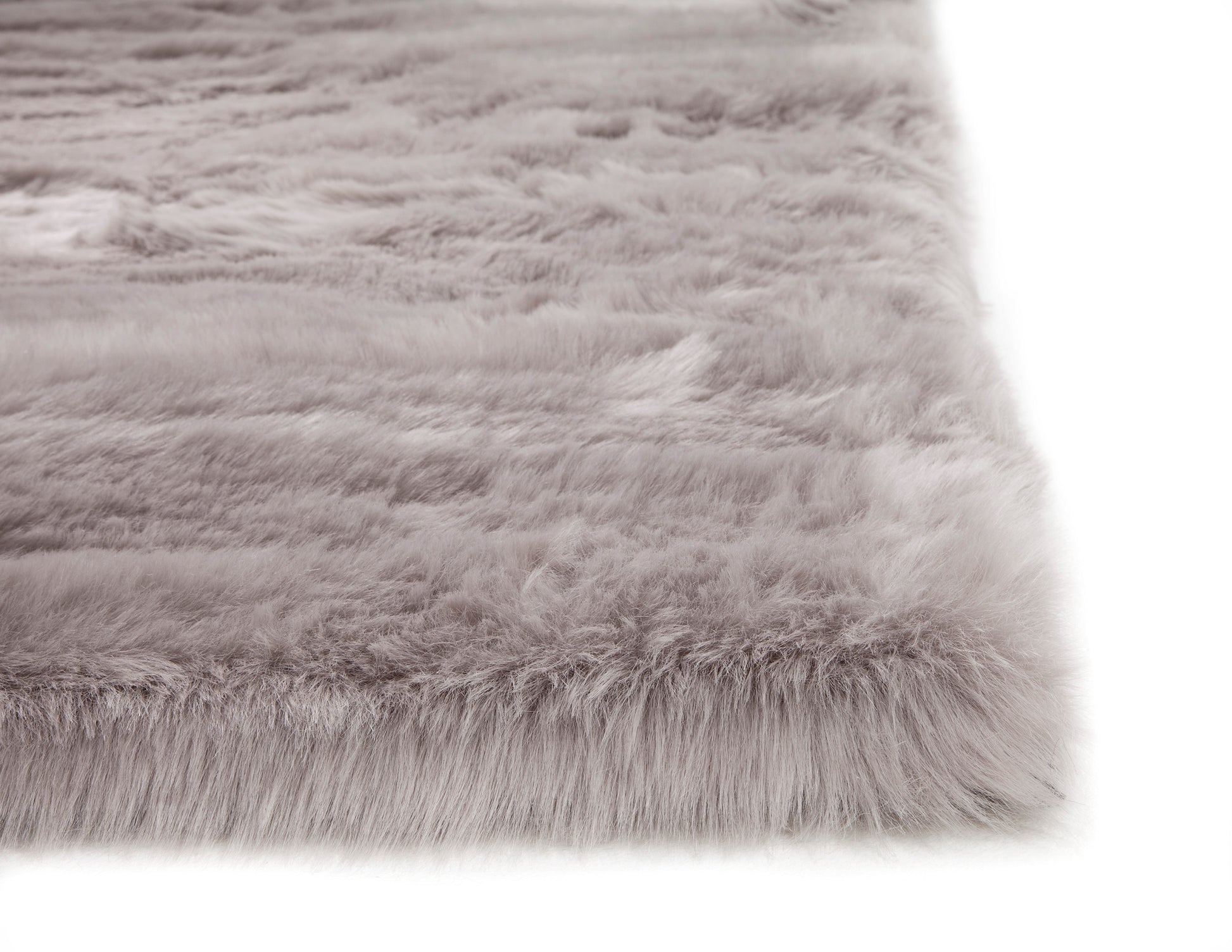 Silver Faux Fur Area Rug 8X10 Silver Acrylic