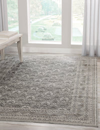 Galion Charcoal Grey Ivory Area Rug 5X8 Charcoal Grey Viscose