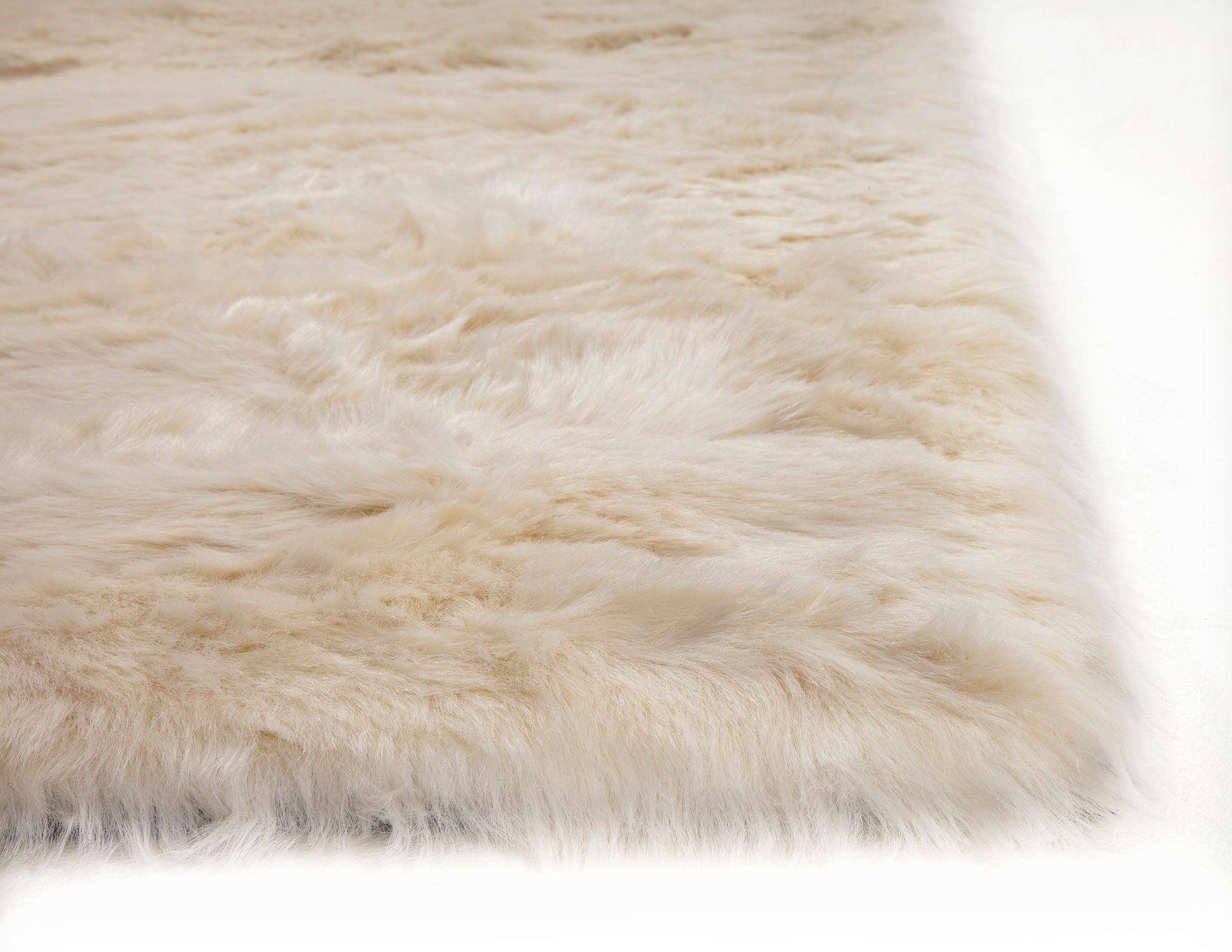 Ivory Faux Fur Area Rug 8X10 Ivory Acrylic