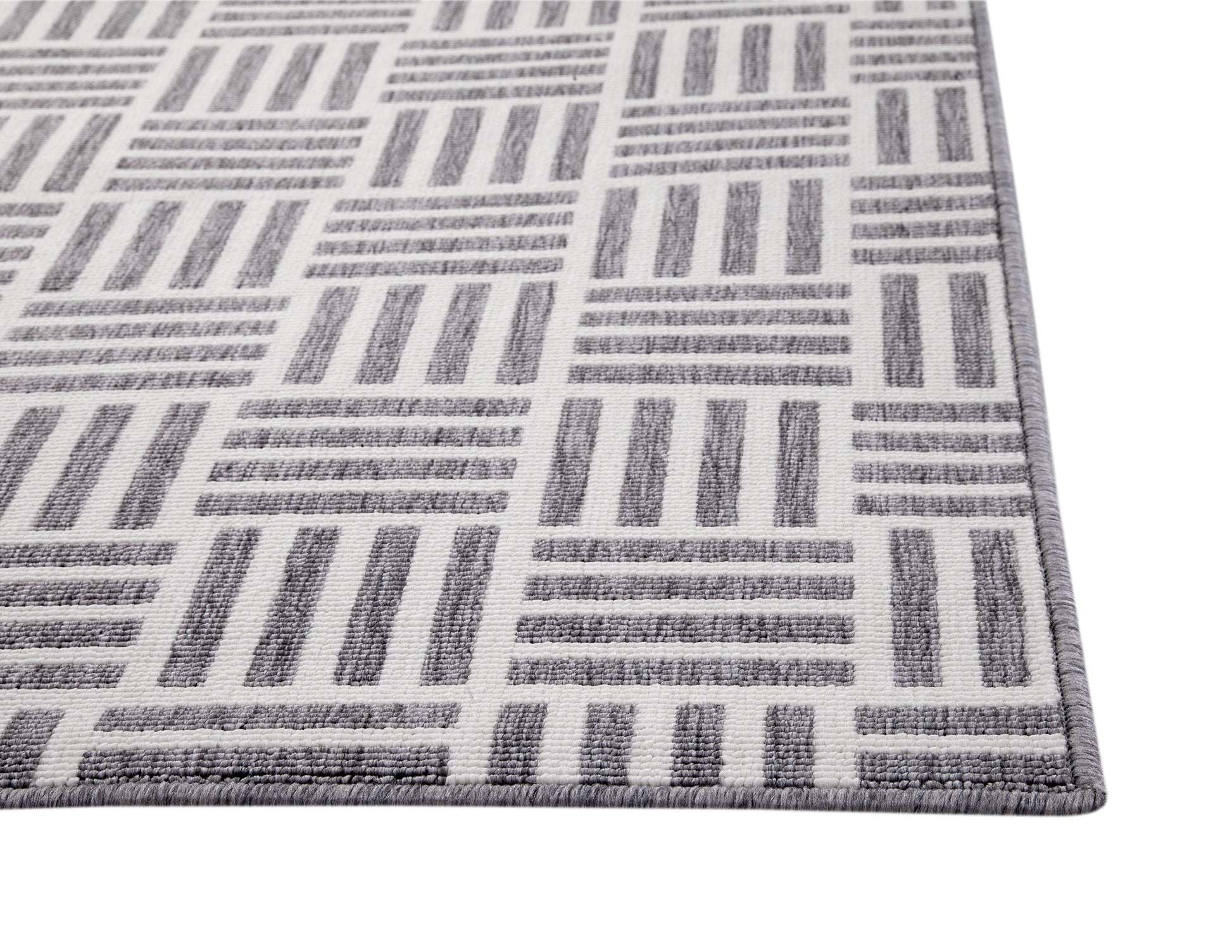 Nantucket White And Gray Polypropylene Indoor Outdoor Area Rug 5X8 White Polypropylene