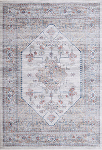 Chevak Natural Blue Rust Area Rug 4X6 Natural Polyester