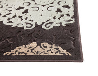 Dante Charcoal Ivory Lt. Blue Area Rug 5X8 Charcoal Grey Chenille