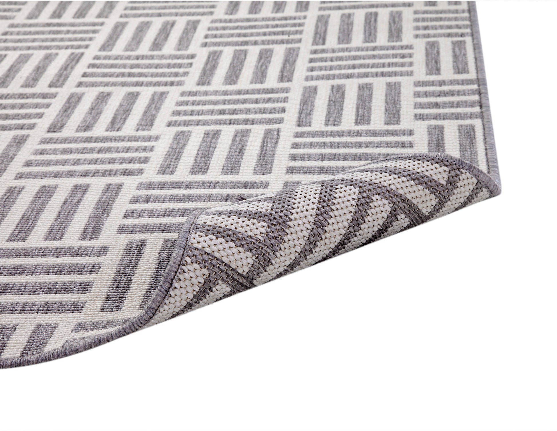 Nantucket White And Gray Polypropylene Indoor Outdoor Area Rug 5X8 White Polypropylene