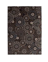 Lundy Chocolate Black Beige Area Rug 8X10 Chocolate Viscose