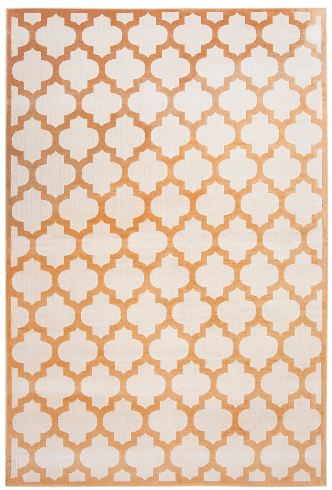 Trellis Tangerine Ivory Area Rug 8X10 Orange Viscose