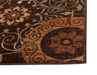 Lundy Rust Brown Ivory Area Rug 8X10 Orange Dark Orange Viscose