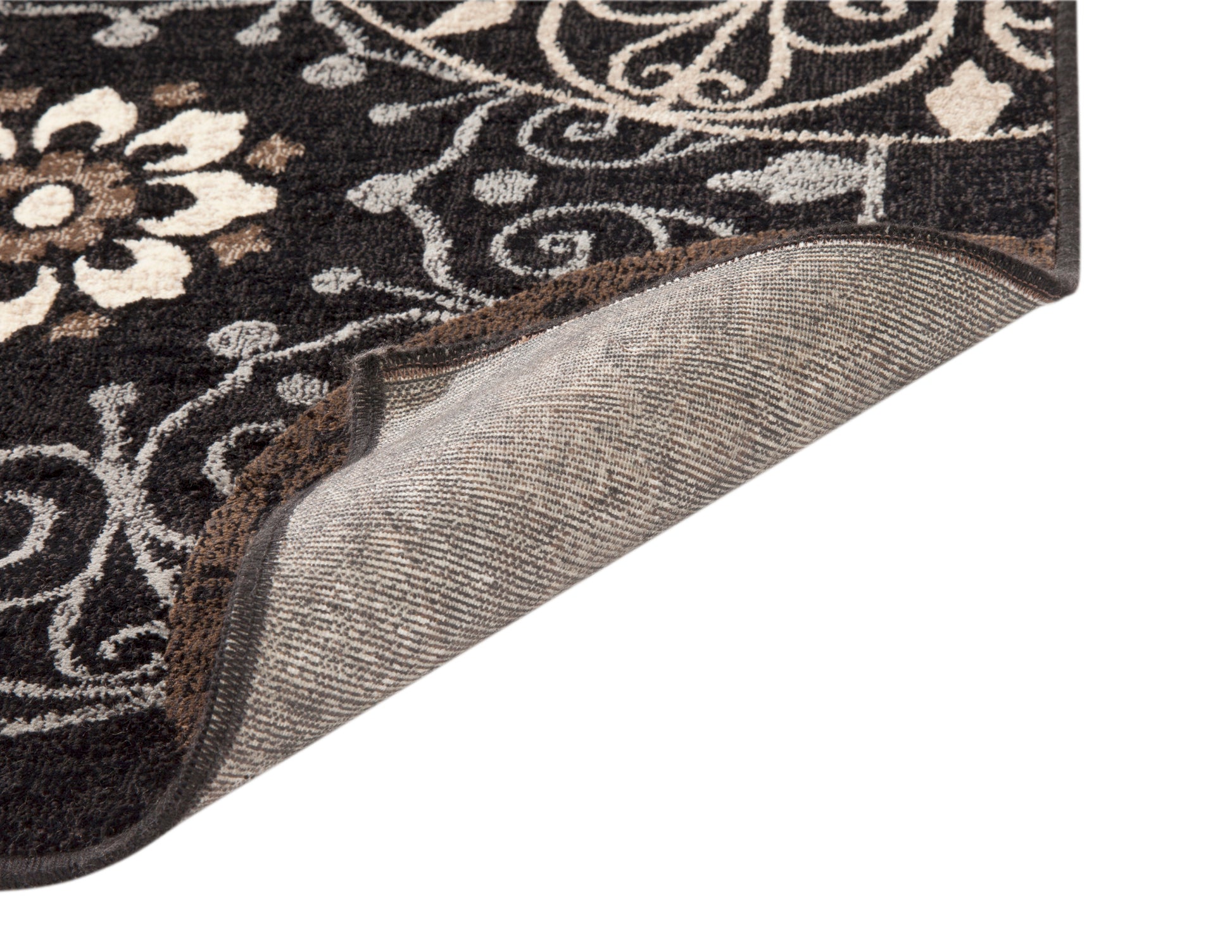 Lundy Chocolate Black Beige Area Rug 8X10 Chocolate Viscose