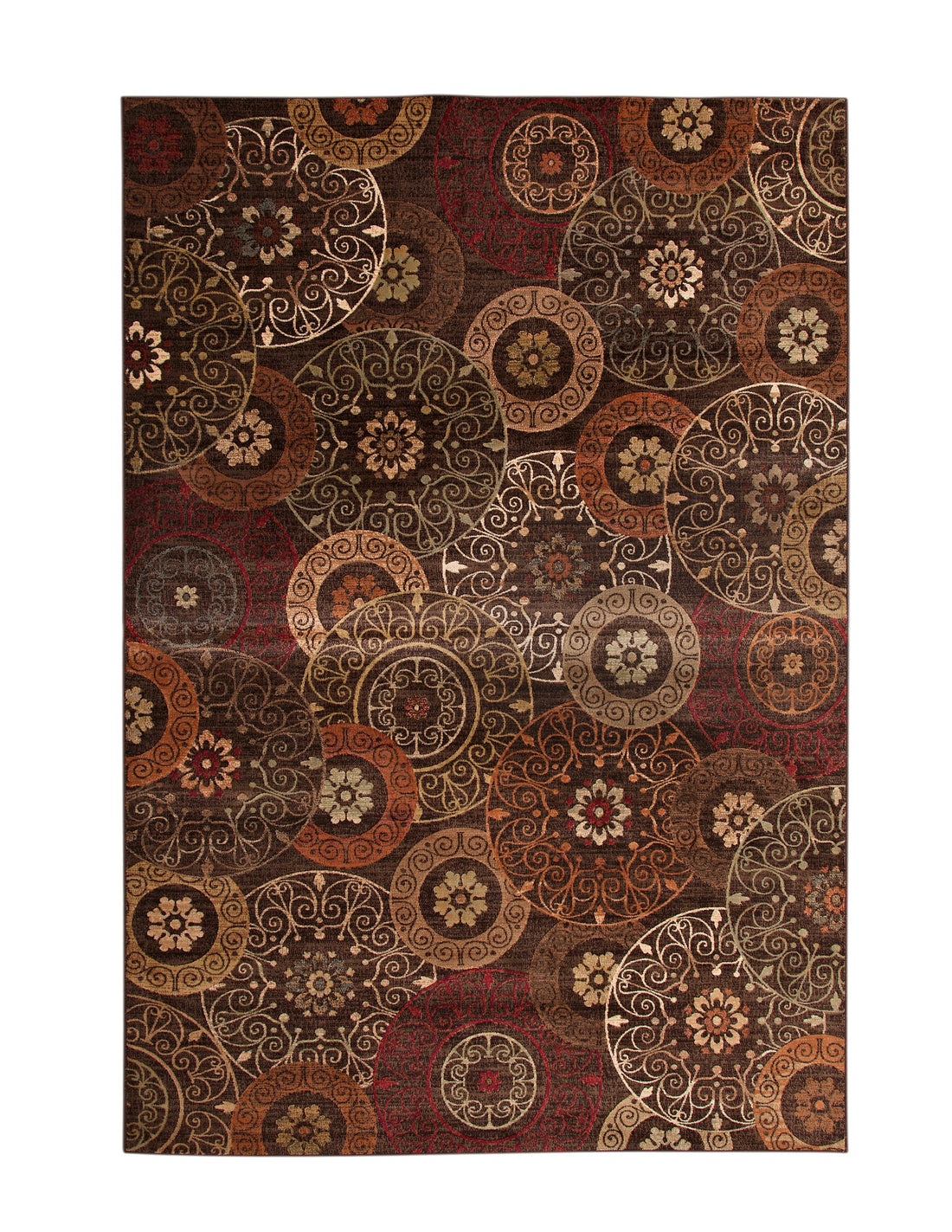 Lundy Rust Brown Ivory Area Rug 8X10 Orange Dark Orange Viscose