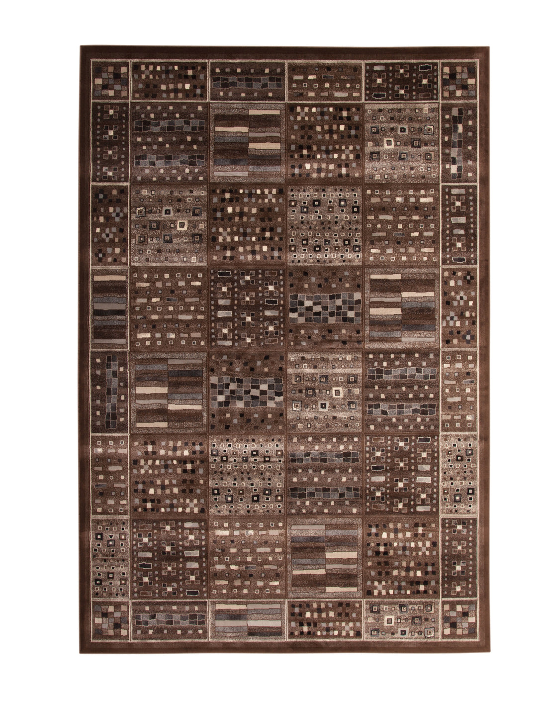 Drexel Chocolate Ivory Grey Area Rug 8X10 Chocolate Viscose