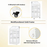62Inch Height Wood Large Greenhouse Balcony Portable Cold Frame With Wheels And Adjustable Shelves For Outdoor Indoor Use, White White Garden & Outdoor Casual Wood Solid Wood