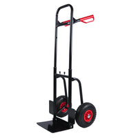 Heavy Duty Manual Truck With Double Handles 330 Lb Steel Trolley For Moving Heavy Platform Truck With 10 "Rubber Wheels For Moving Warehouse Garden Grocery Black Metal