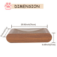 Fluffydream Cat Scratcher, Cardboard Lounge Bed, Bone Shape Design, Recyclable Corrugated Scratching Pad, Stable And Durable, Furniture Protector, Reversible, Wood Brown Plywood