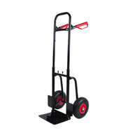 Heavy Duty Manual Truck With Double Handles 330 Lb Steel Trolley For Moving Heavy Platform Truck With 10 "Rubber Wheels For Moving Warehouse Garden Grocery Black Metal