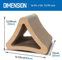 Scratchme 3 Sided Triangle Cat Scratching Post Scratcher Cardboard, Recycle Corrugated Vertical Cat Board Pads Prevents Furniture Damage, Triangular Brown Plywood