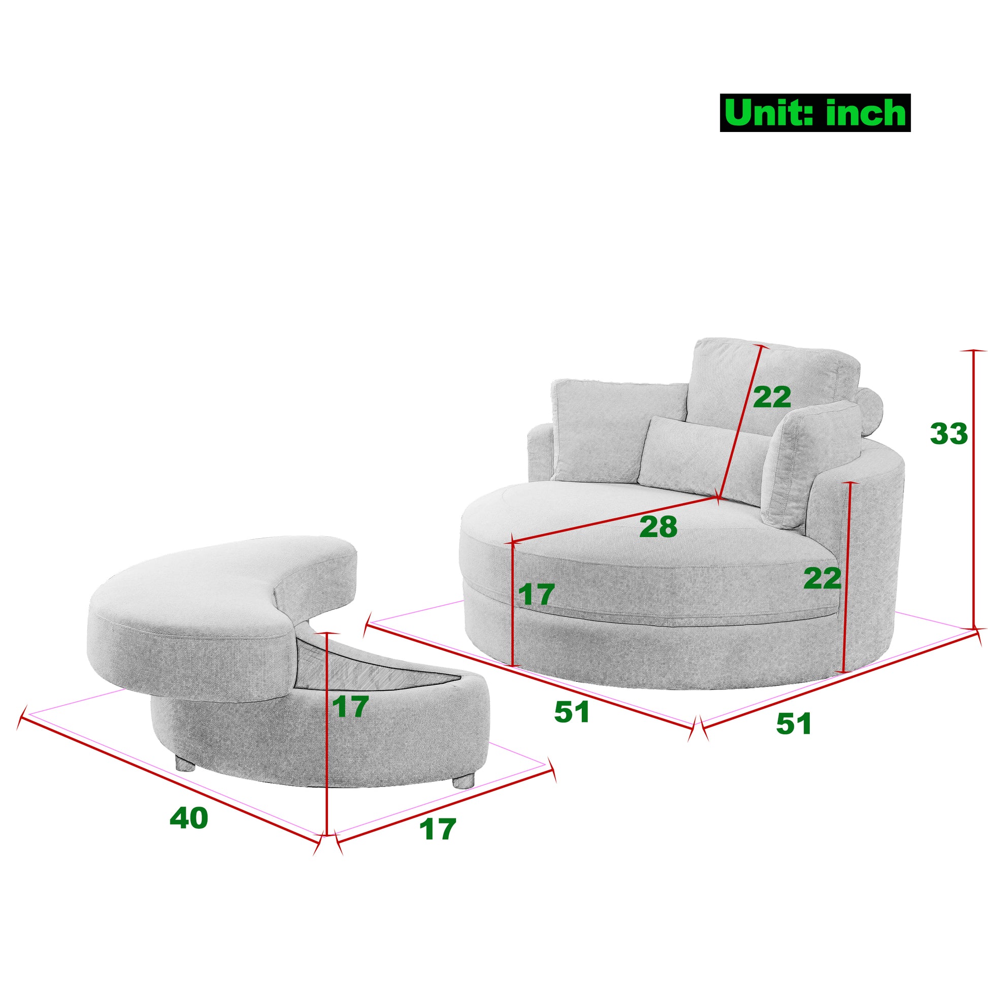 Video Welike Swivel Accent Barrel Modern Sofa Lounge Club Big Round Chair With Storage Ottoman Linen Fabric For Living Room Hotel With Pillows,Teddy White Ivory Ivory Foam Fabric 1 Seat