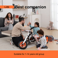 Kidrock Buildable Kit 20 In 1 Kids Go Kart Set, Suitable For 1 To 8 Years Old, Two Wheel Bike, Three Wheel Bike, Go Kart, Sit Stand Scooter, Etc. Most Popular L Kit Non Electric Silver Aluminum