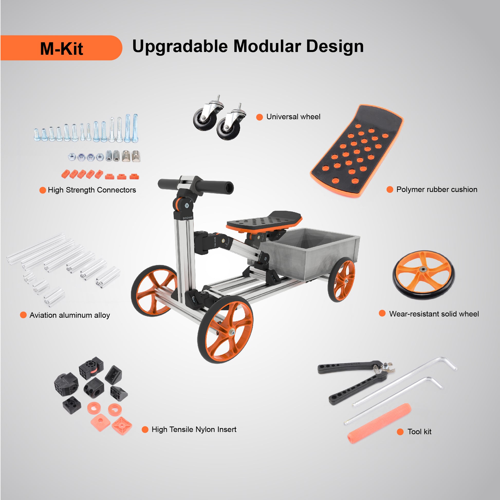 Kidrock Buildable Kit 20 In 1 Kids Balance Bike No Pedal Toy For 1 To 6 Years Construction Construction Kit Kids Sit Stand Scooter Most Popular M Kit Non Electric Silver Aluminum