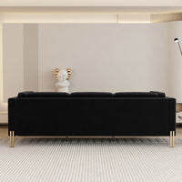 Fx P70 Bk Sofa Black Velvet 3 Seat