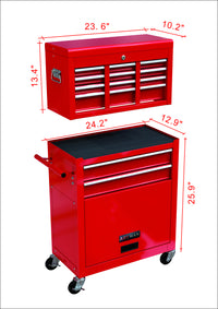 High Capacity Rolling Tool Chest With Wheels And Drawers, 8 Drawer Tool Storage Cabinet Red Red Steel