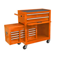High Capacity Rolling Tool Chest With Wheels And Drawers, 8 Drawer Tool Storage Cabinet Orange Orange Steel