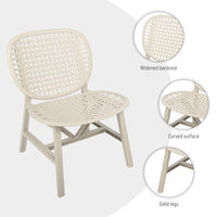3 Pieces Hollow Design Retro Patio Table Chair Set All Weather Conversation Bistro Set Outdoor Table With Open Shelf And Lounge Chairs With Widened Seat For Balcony Garden Yard White White Polypropylene