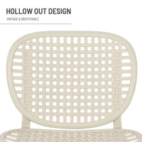 3 Pieces Hollow Design Retro Patio Table Chair Set All Weather Conversation Bistro Set Outdoor Table With Open Shelf And Lounge Chairs With Widened Seat For Balcony Garden Yard White White Polypropylene