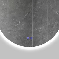 32 X 32 Inch Round Frameless Led Illuminated Bathroom Mirror, Touch Button Defogger, Metal, Silver Silver Aluminum
